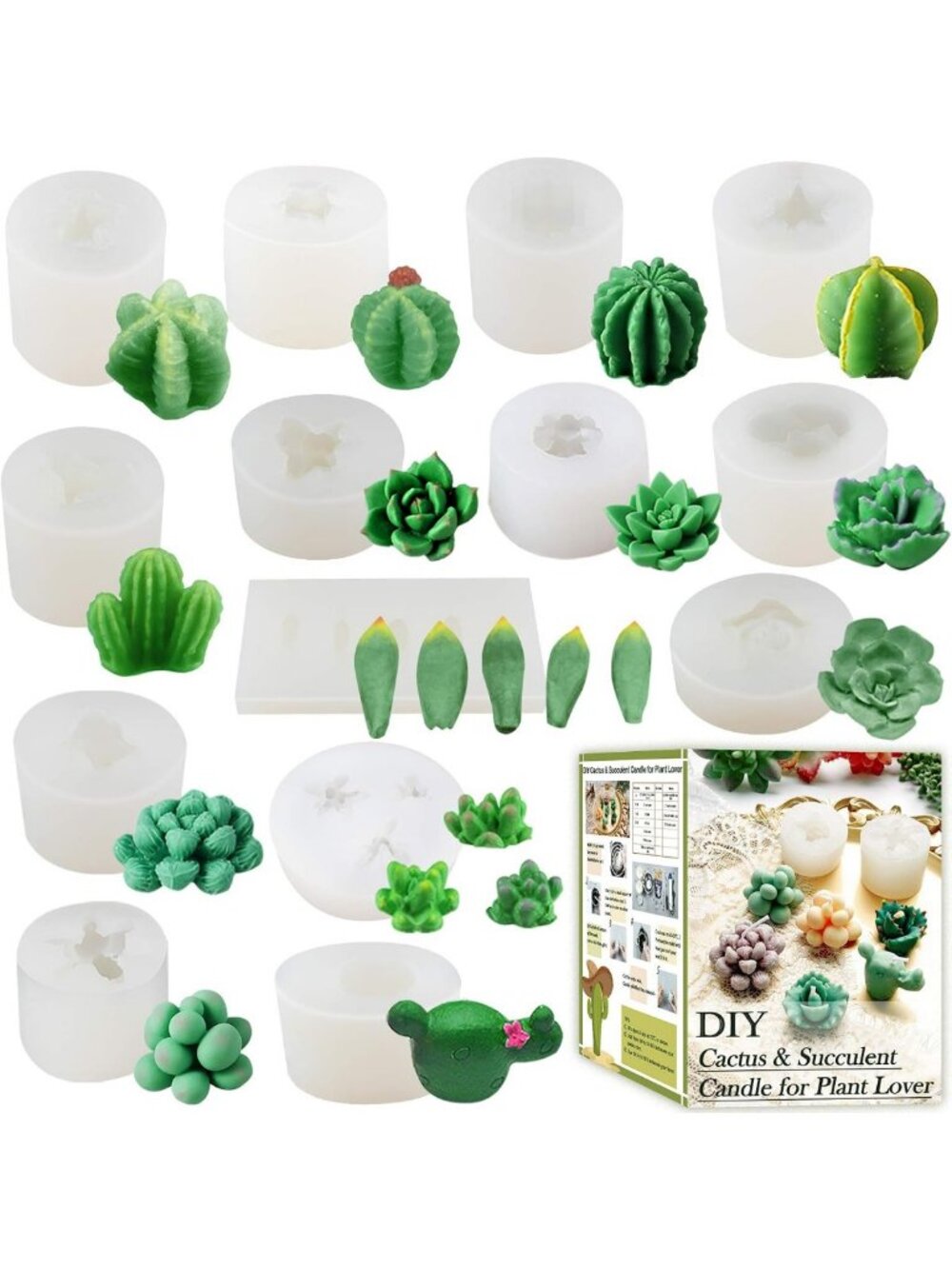 Cactus & Succulent Silicone Molds Set for Epoxy, Soap, Candle, Cake Decor & More